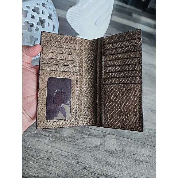 Western Ranger Rodeo Wallet Light Green Leather Reptile Embosed Faux Lonestar - Picture 7 of 8